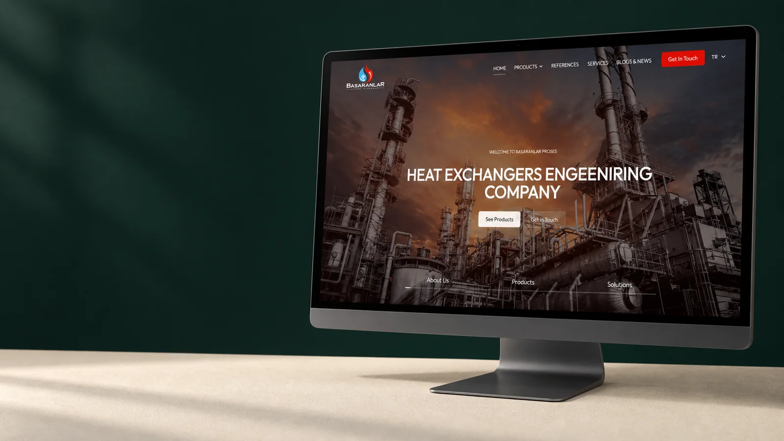 Başaranlar Proses web tasarımının cihaz üzerinde sunumu